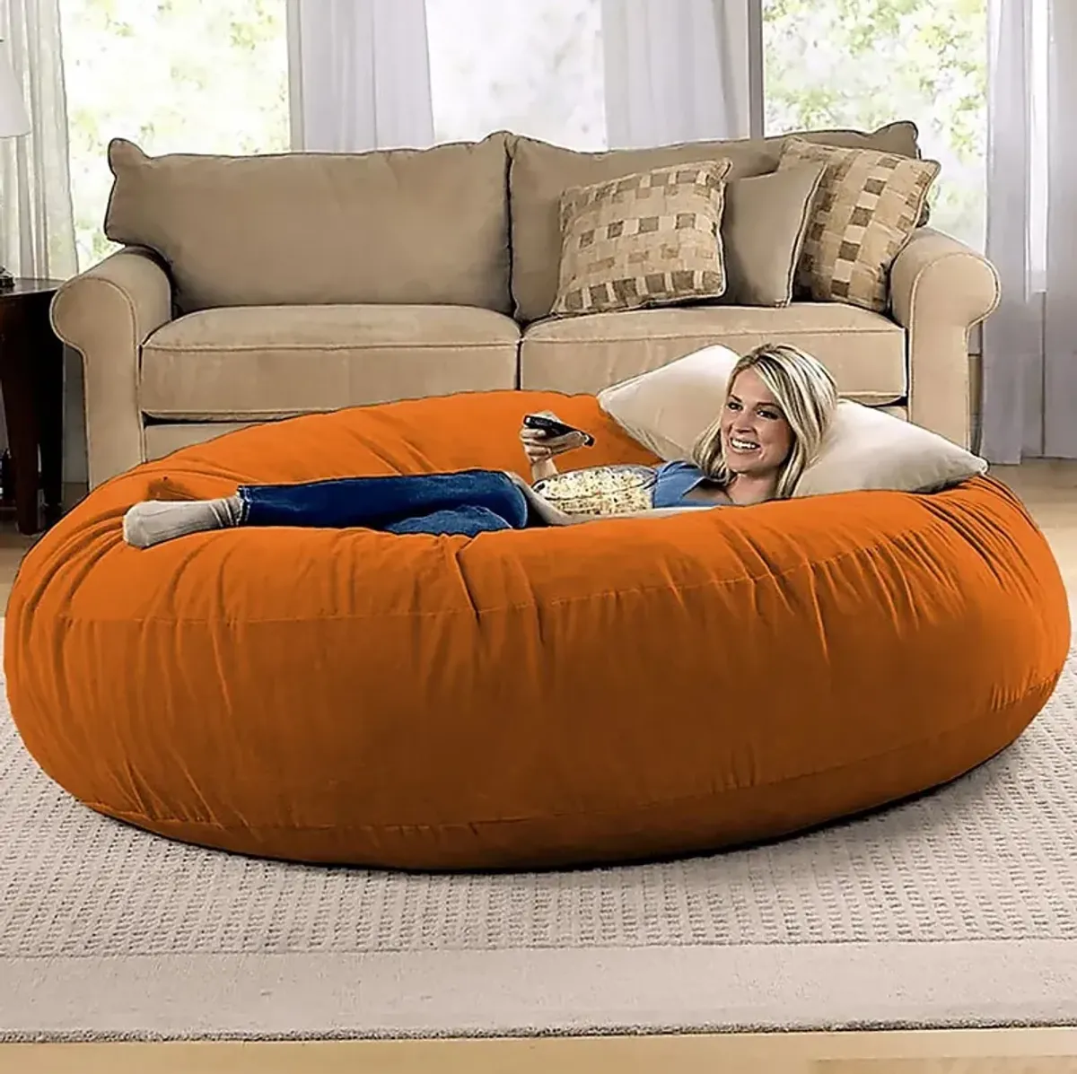 Lazy Dayz Orange Bean Bag Chair