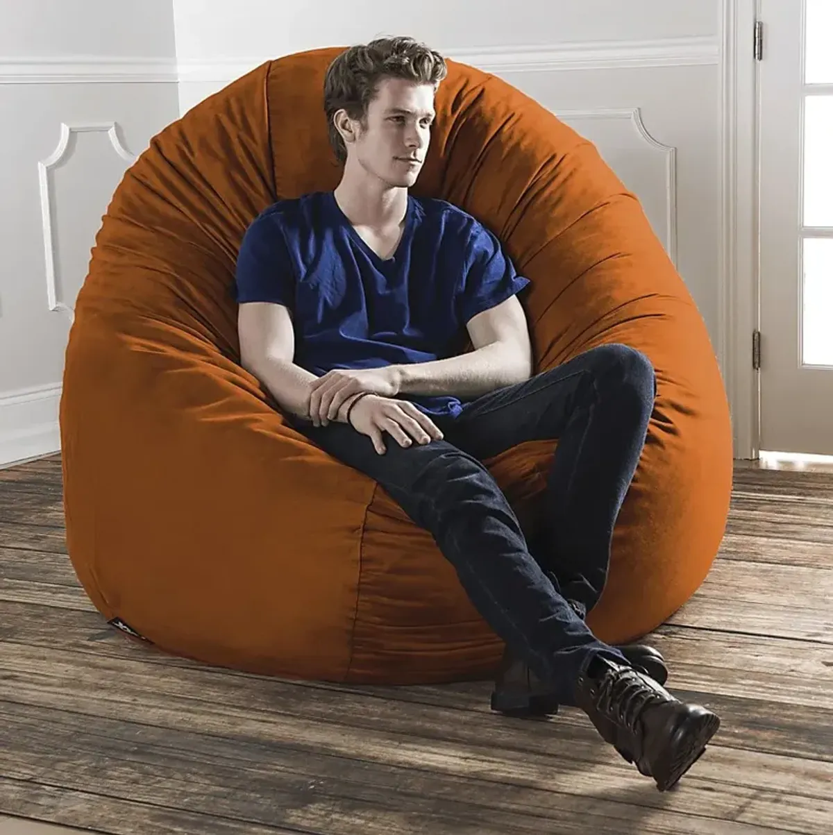 Lazy Dayz Orange Bean Bag Chair