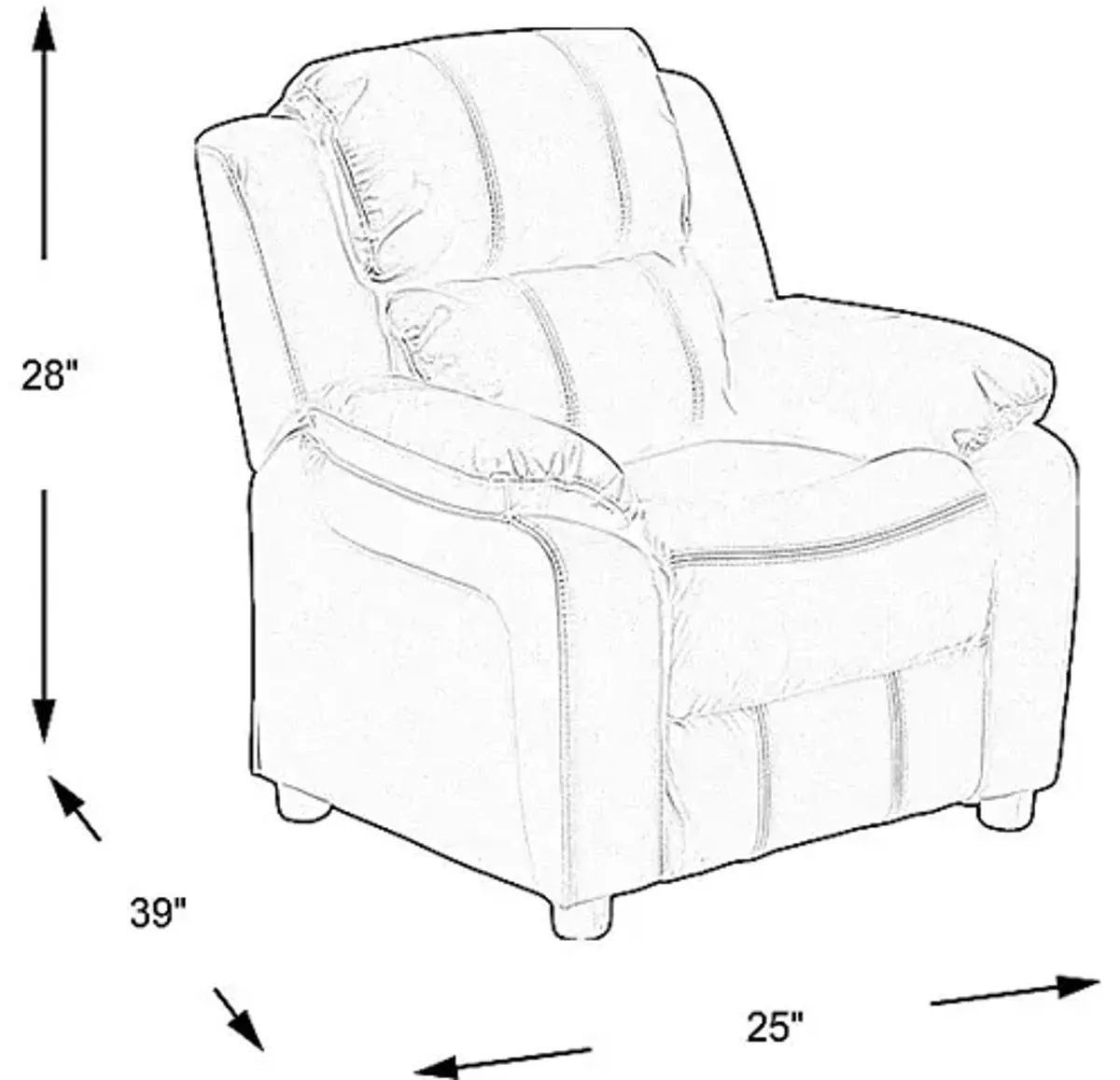 Kids Dreux Blue Recliner