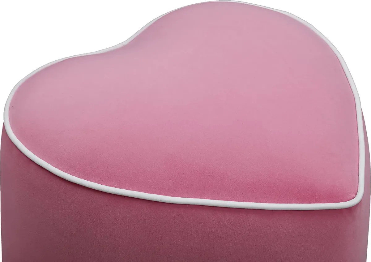 Kids Heartthrob Bright Pink Heart Ottoman