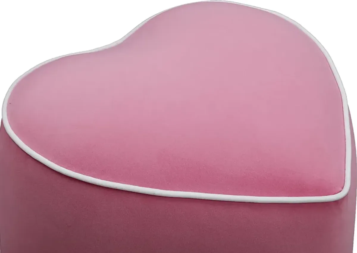 Kids Heartthrob Bright Pink Heart Ottoman