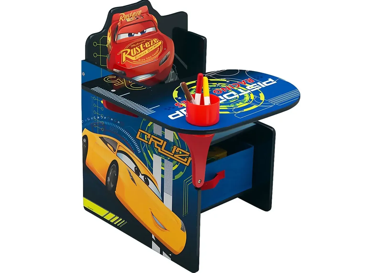 Kids Disney Cars Blue Chair Desk