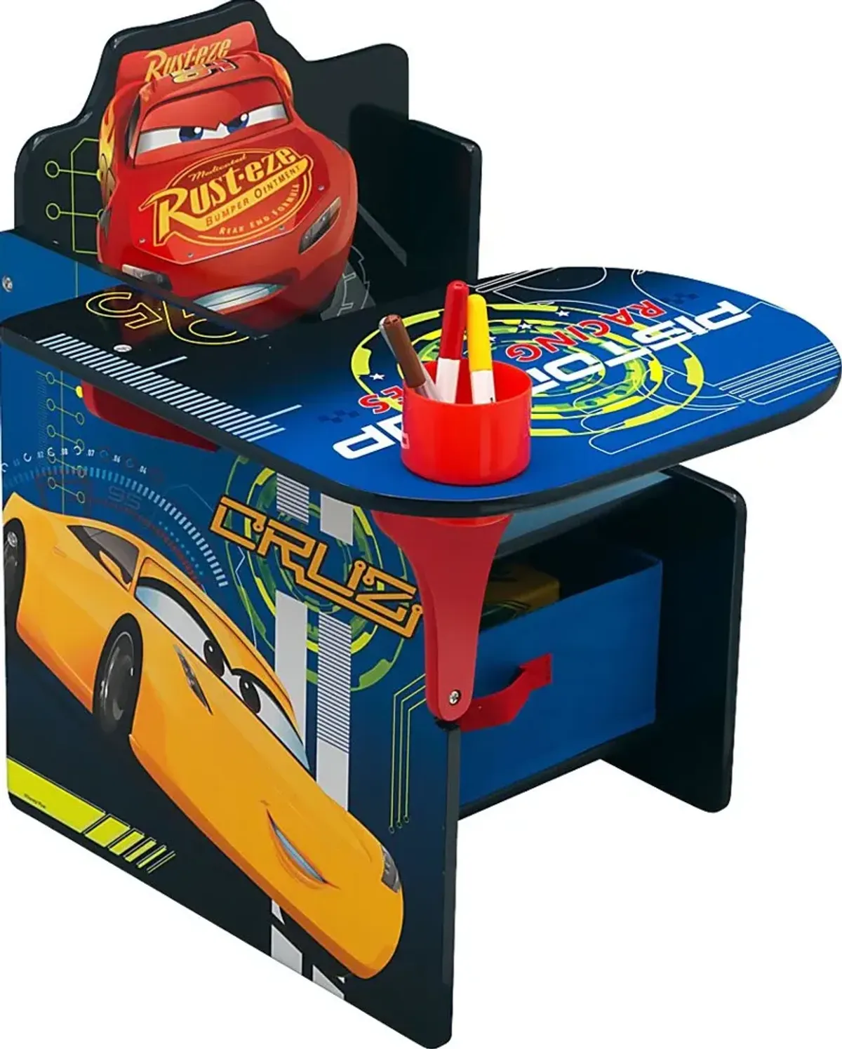 Kids Disney Cars Blue Chair Desk