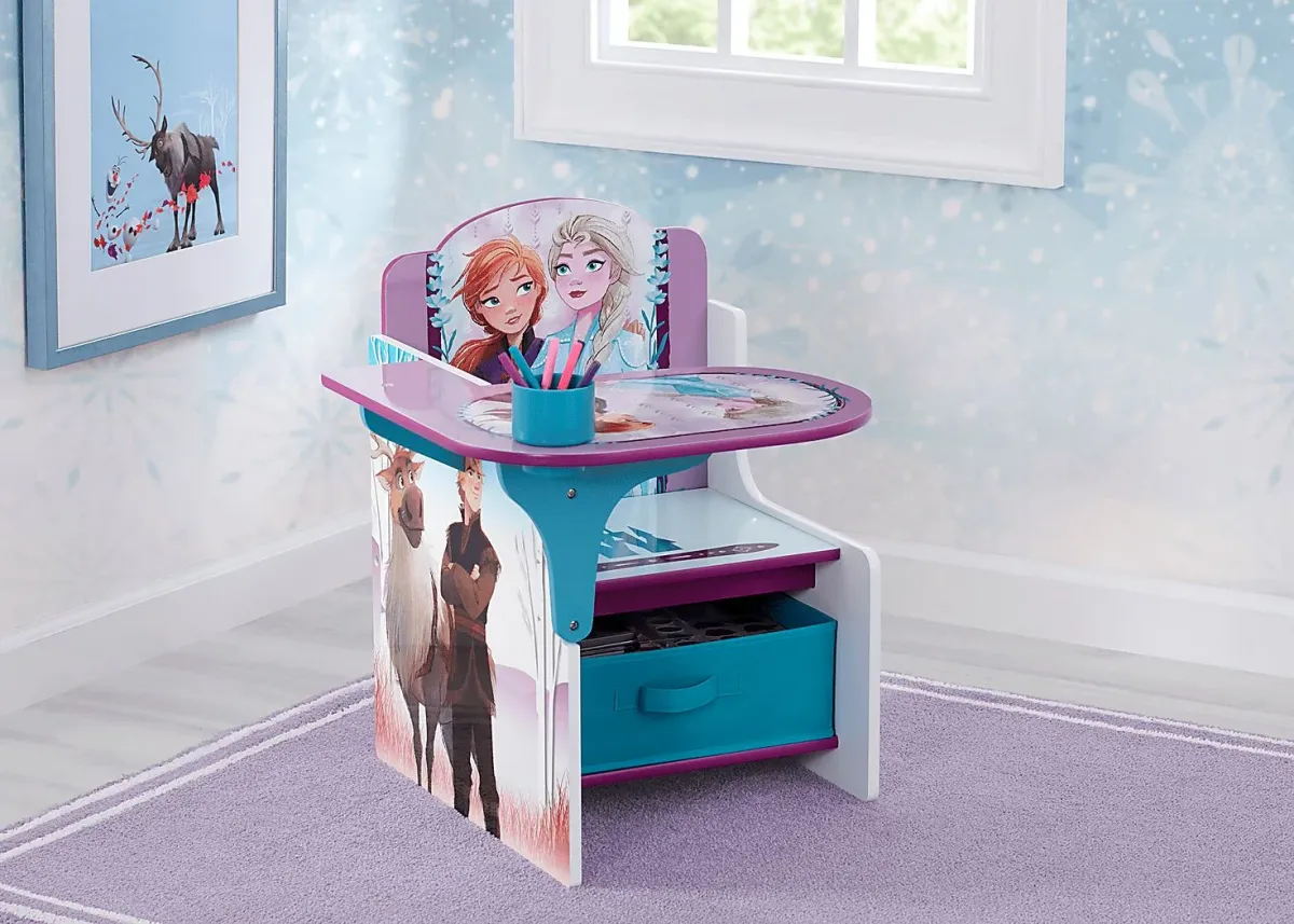 Kids Disney Frozen II Lilac Chair Desk