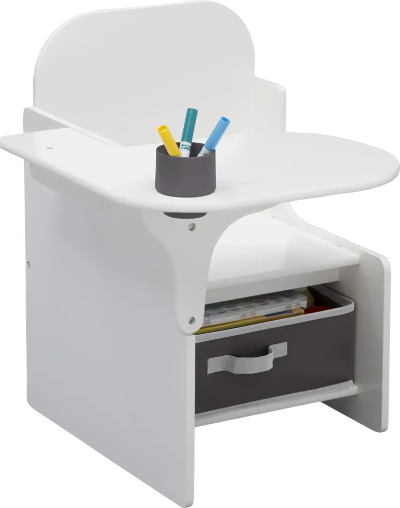 Kids Bentlee White Chair Desk
