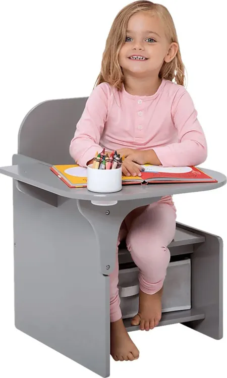 Kids Bentlee Gray Chair Desk
