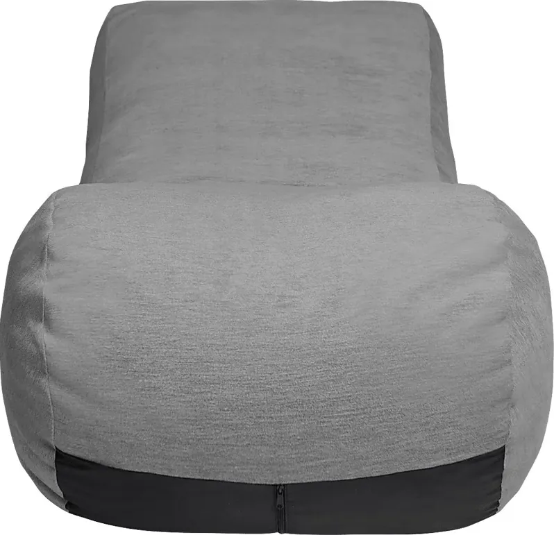 Kids Comfy Lush Gray Bean Bag Chair