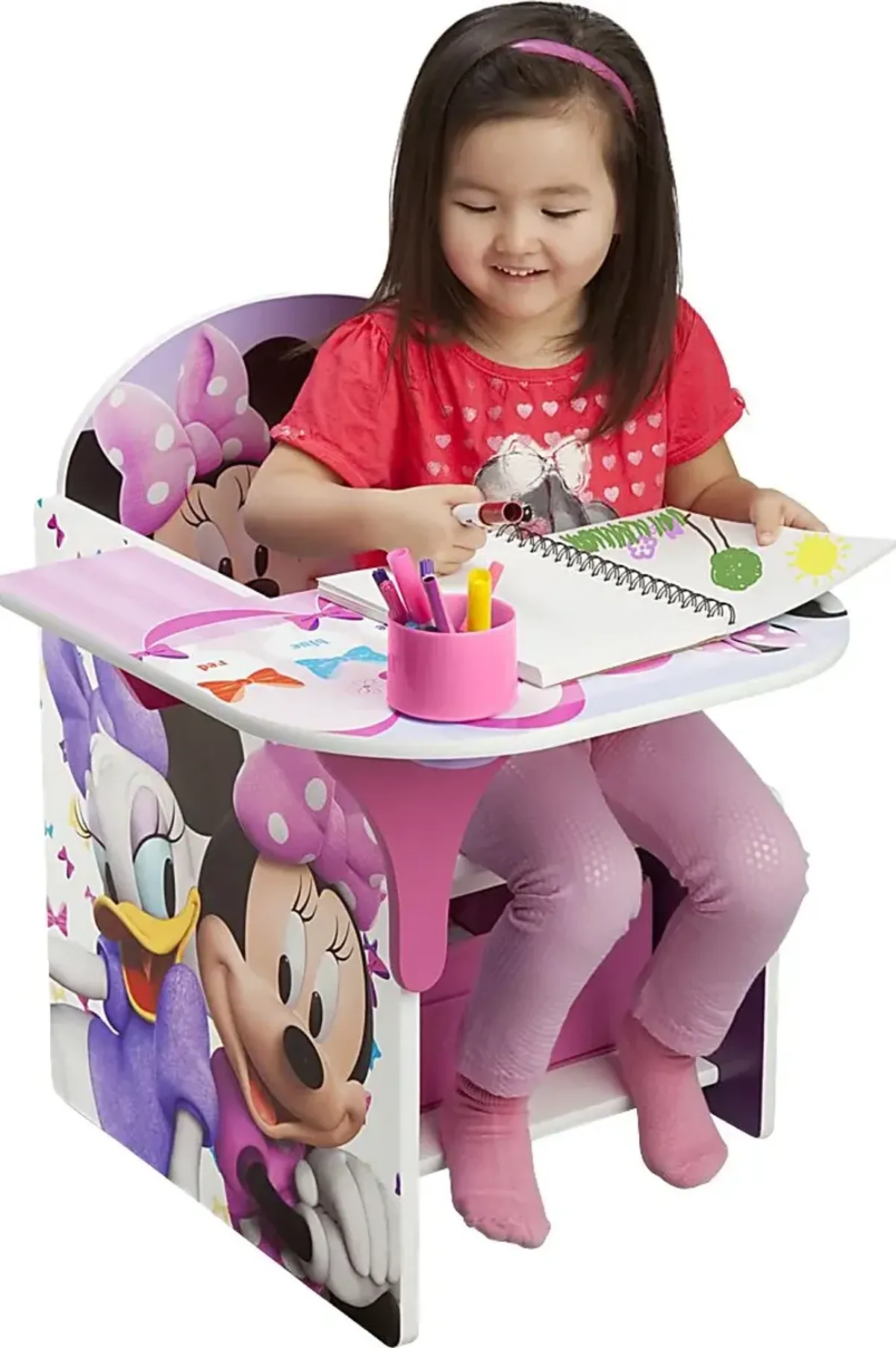 Kids Disney Minnie Mouse Pink Chair Desk