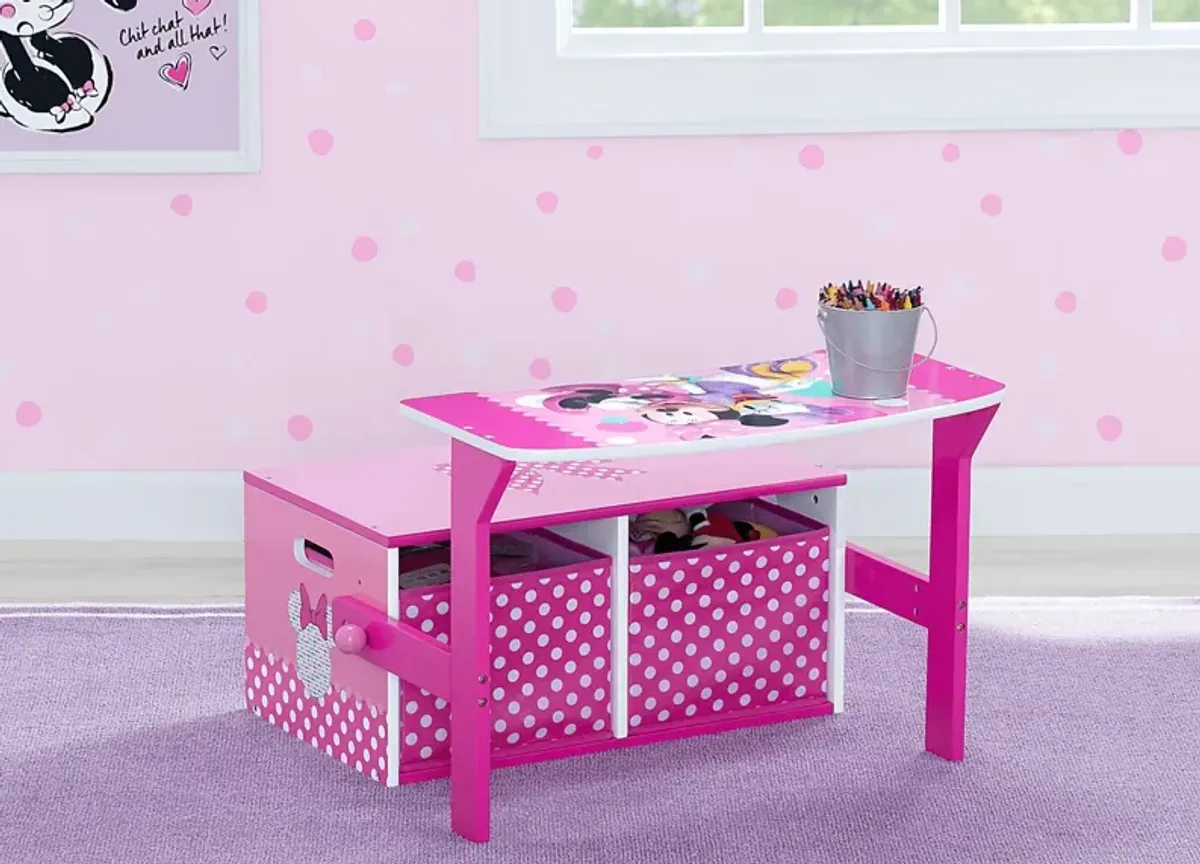 Kids Disney Minnie Mouse Pink Convertible Bench