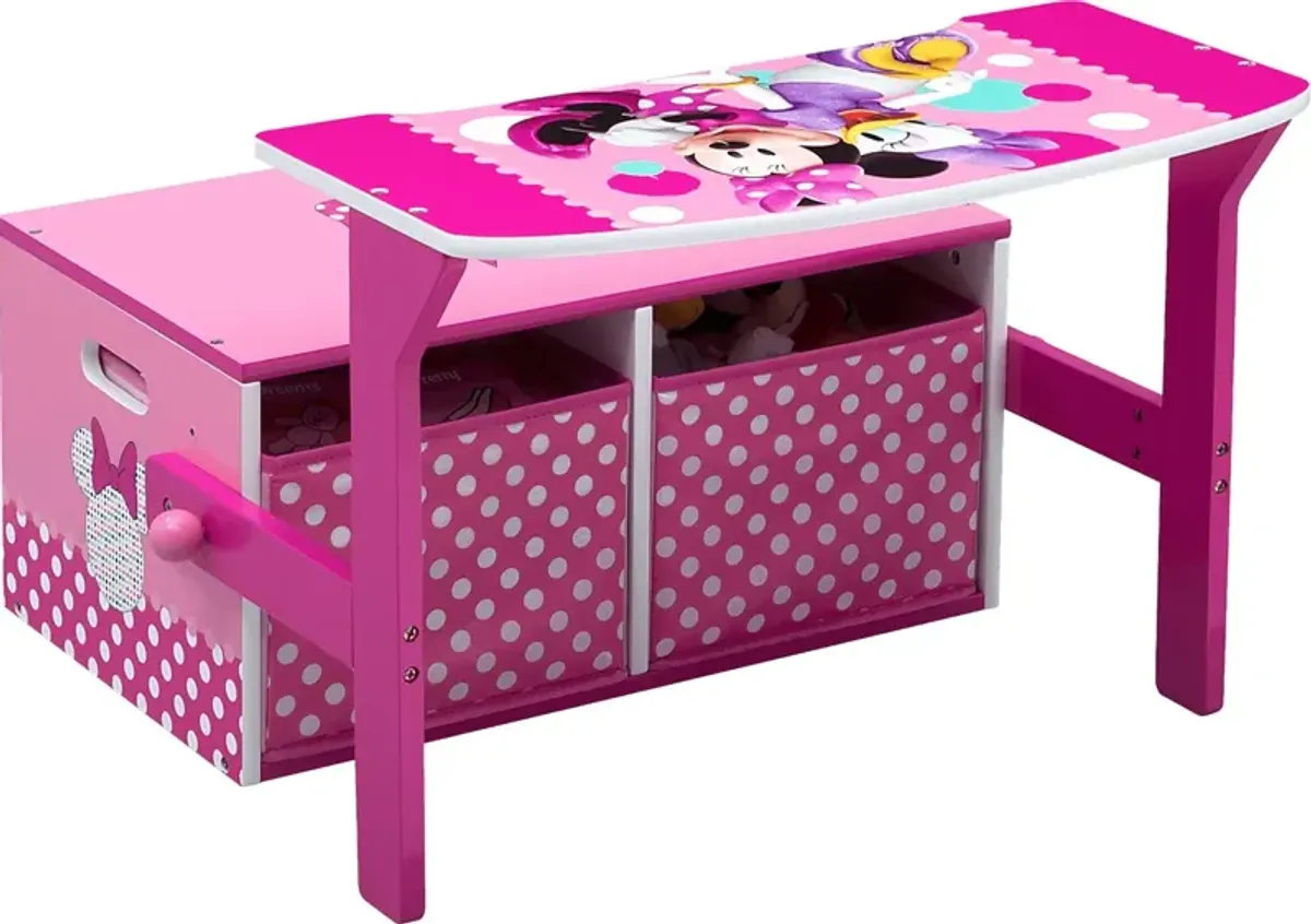 Kids Disney Minnie Mouse Pink Convertible Bench