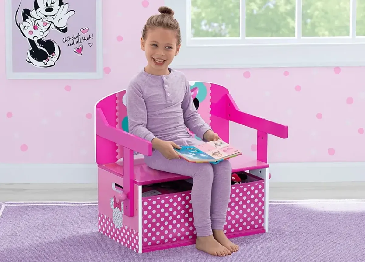 Kids Disney Minnie Mouse Pink Convertible Bench