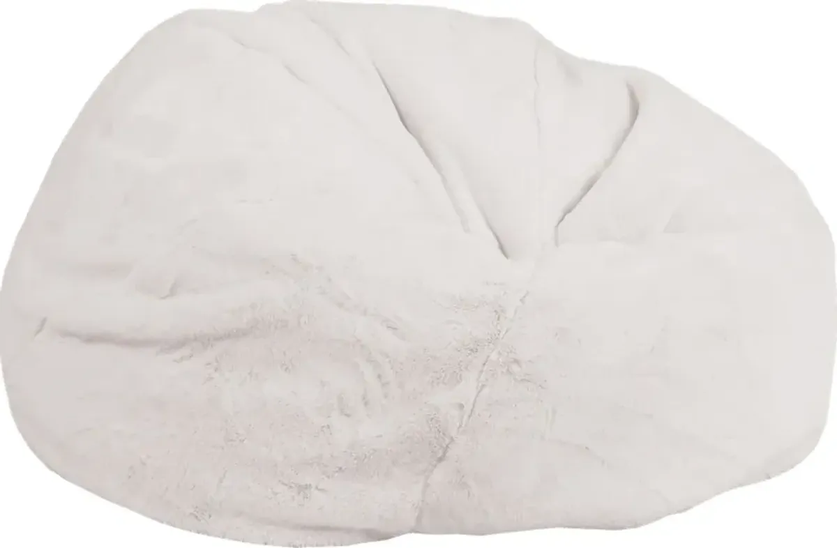 Kids Aurelie White Large Bean Bag Chair