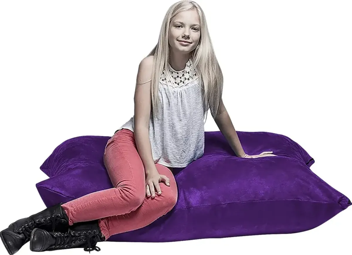 Kids Kiri Purple Small Bean Bag Chair and Floor Pillow