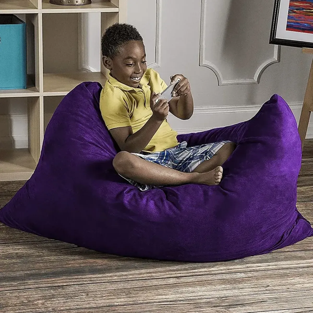 Kids Kiri Purple Small Bean Bag Chair and Floor Pillow