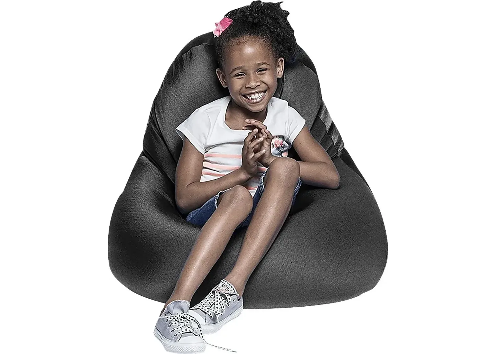 Kids Cloud Nest Small Black Bean Bag Ch