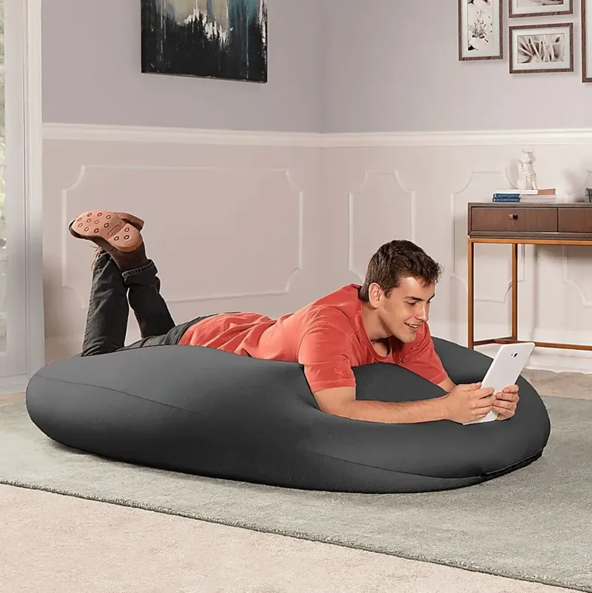 Kids Cloud Nest Large Black Bean Bag Chair