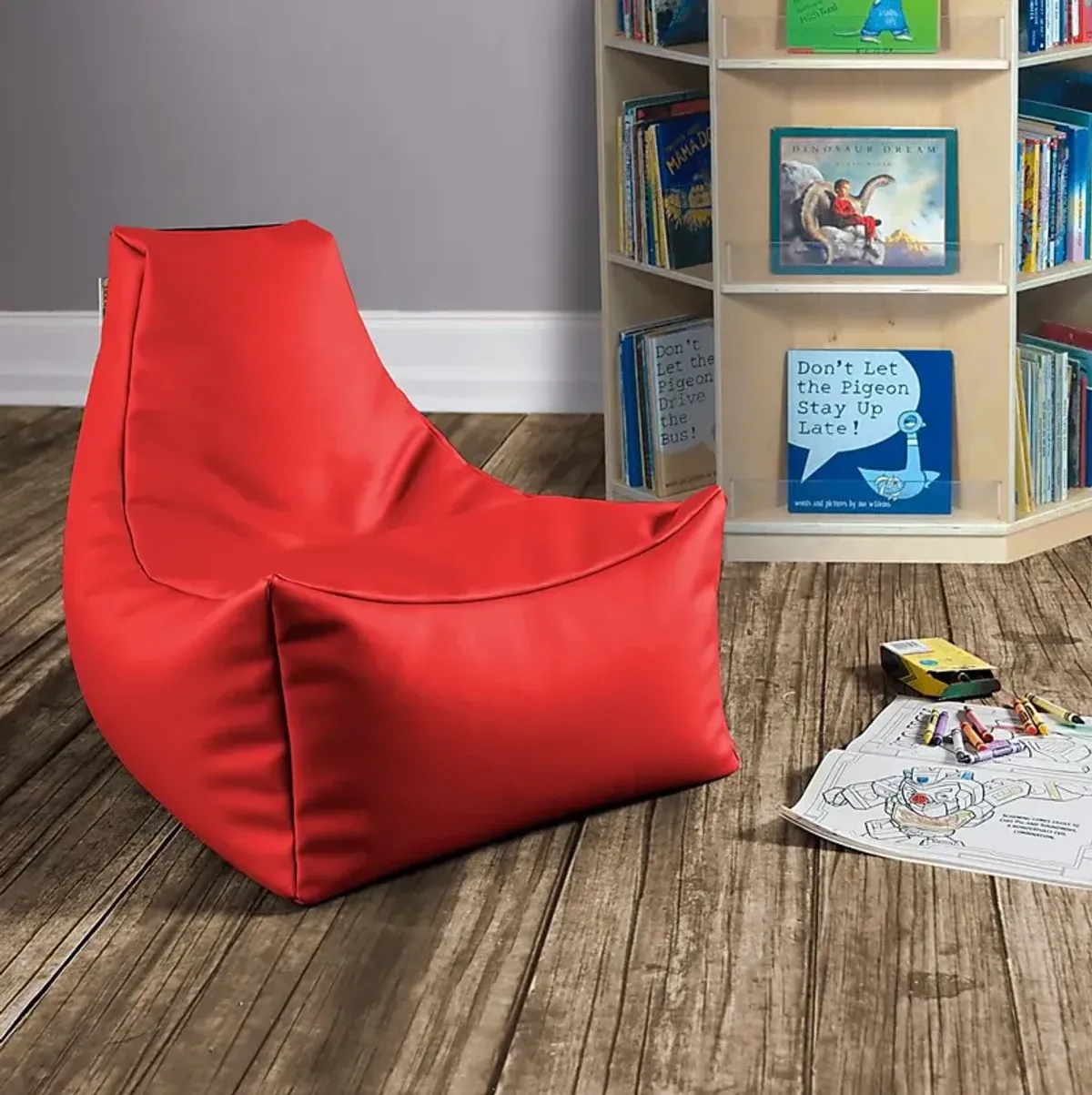 Kids Wilfy Red Small Bean Bag Chair