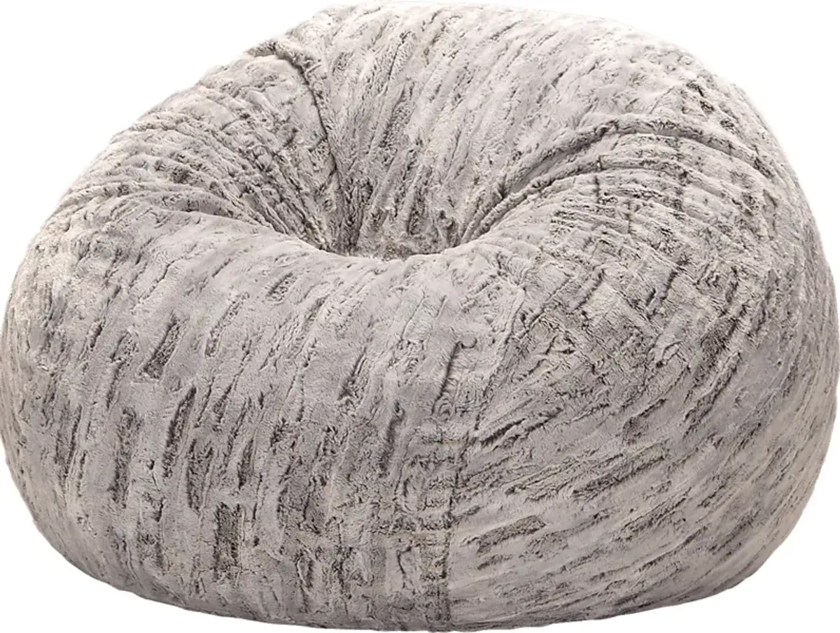 Kids Winter Dream Silver Faux Fur Bean Bag