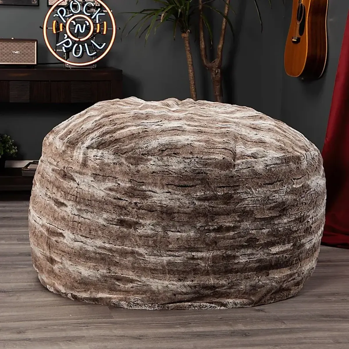 Kids Winter Dream Brown Faux Fur Bean Bag