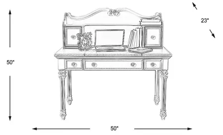 Disney Princess Fairytale White Vanity Desk with Hutch