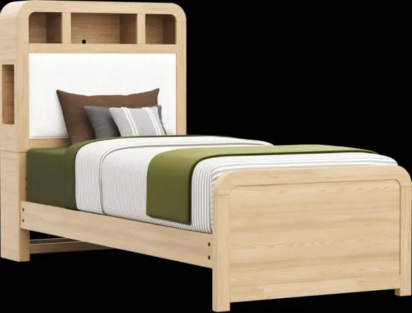 Kids Hidden Hills Light Oak Twin XL Bookcase Bed