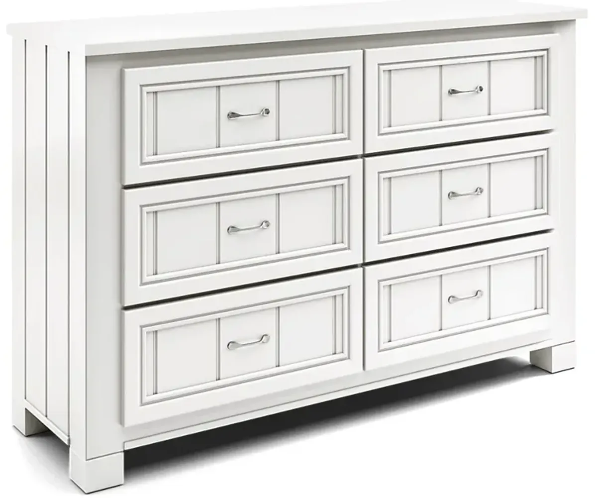 Kids Cottage Colors White Bedroom with Rainbow Joy Pink Twin Bed