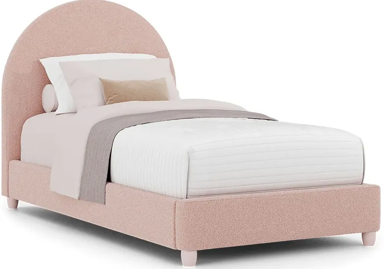 Kids Canyon Lake Ash Gray 5 Pc Bedroom with Moonstone Pink Twin Upholstered Bed