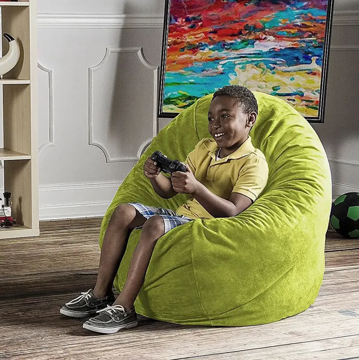 Kids Calix Green Bean Bag Chair