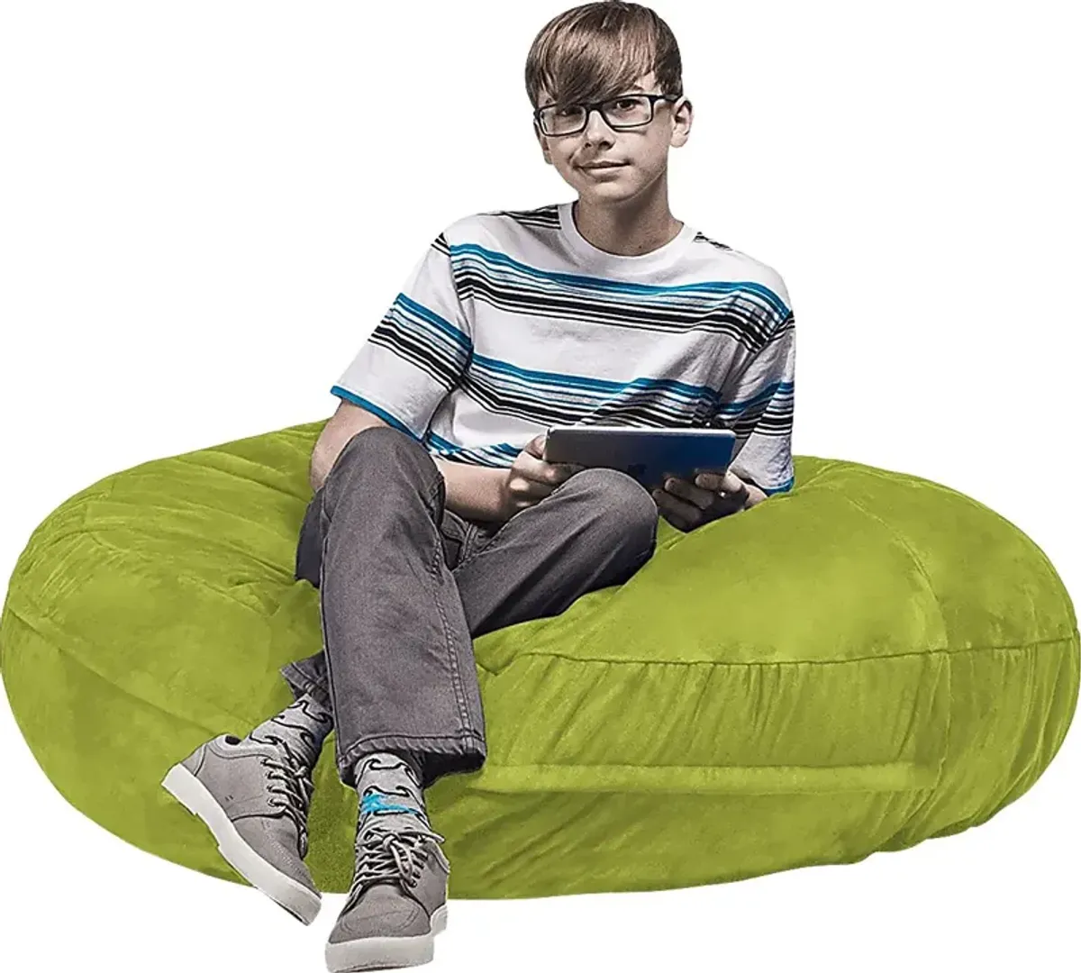 Kids Calix Green Bean Bag Chair