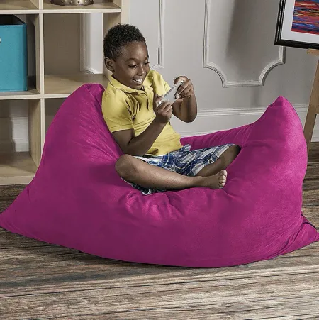 Kids Kiri Fuchsia Small Bean Bag Chair and Floor Pillow