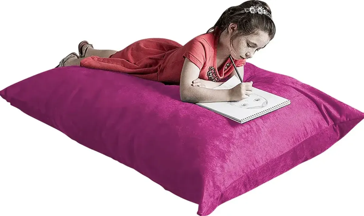 Kids Kiri Fuchsia Small Bean Bag Chair and Floor Pillow