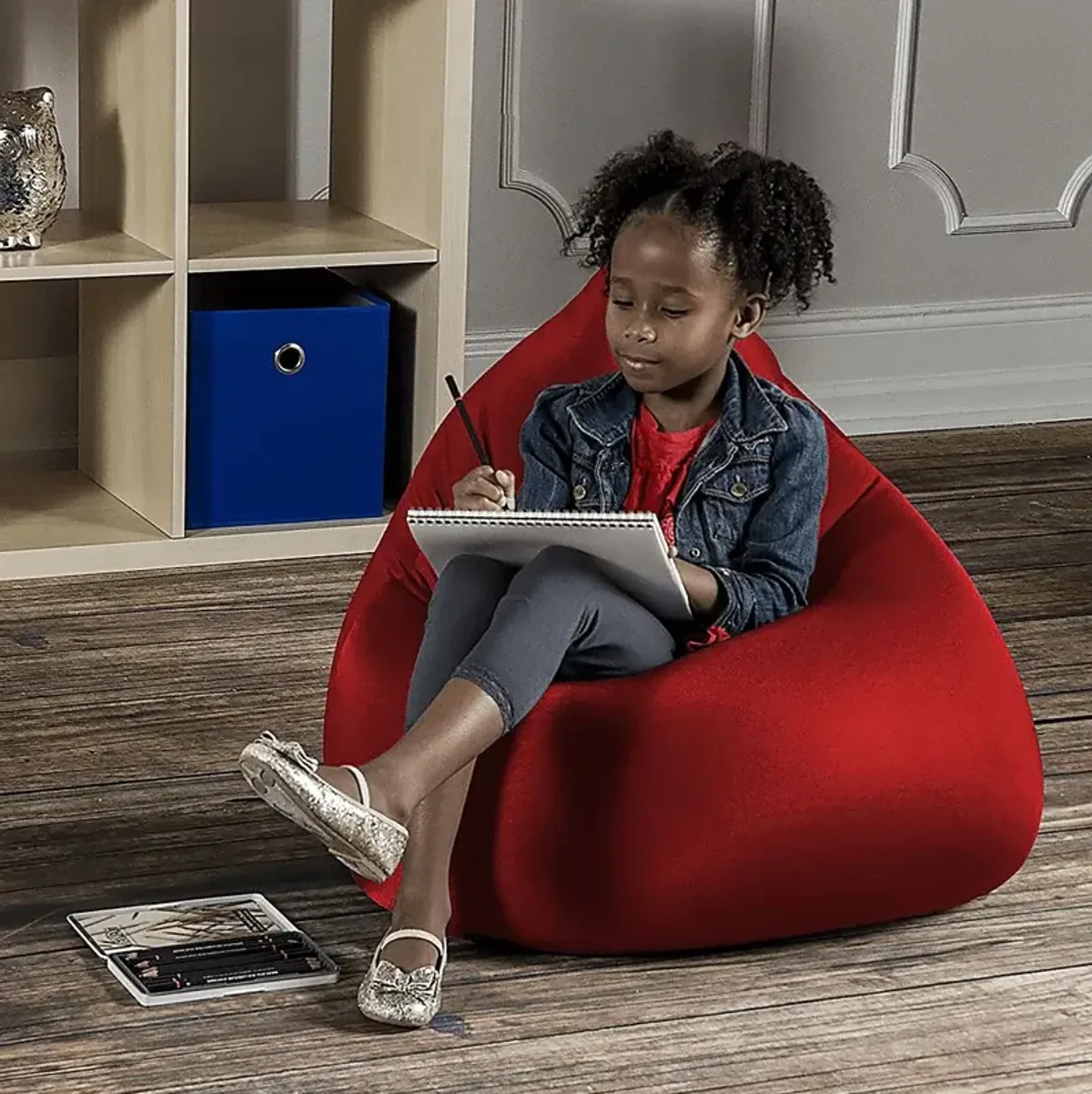 Kids Cloud Nest Small Red Bean Bag Chair