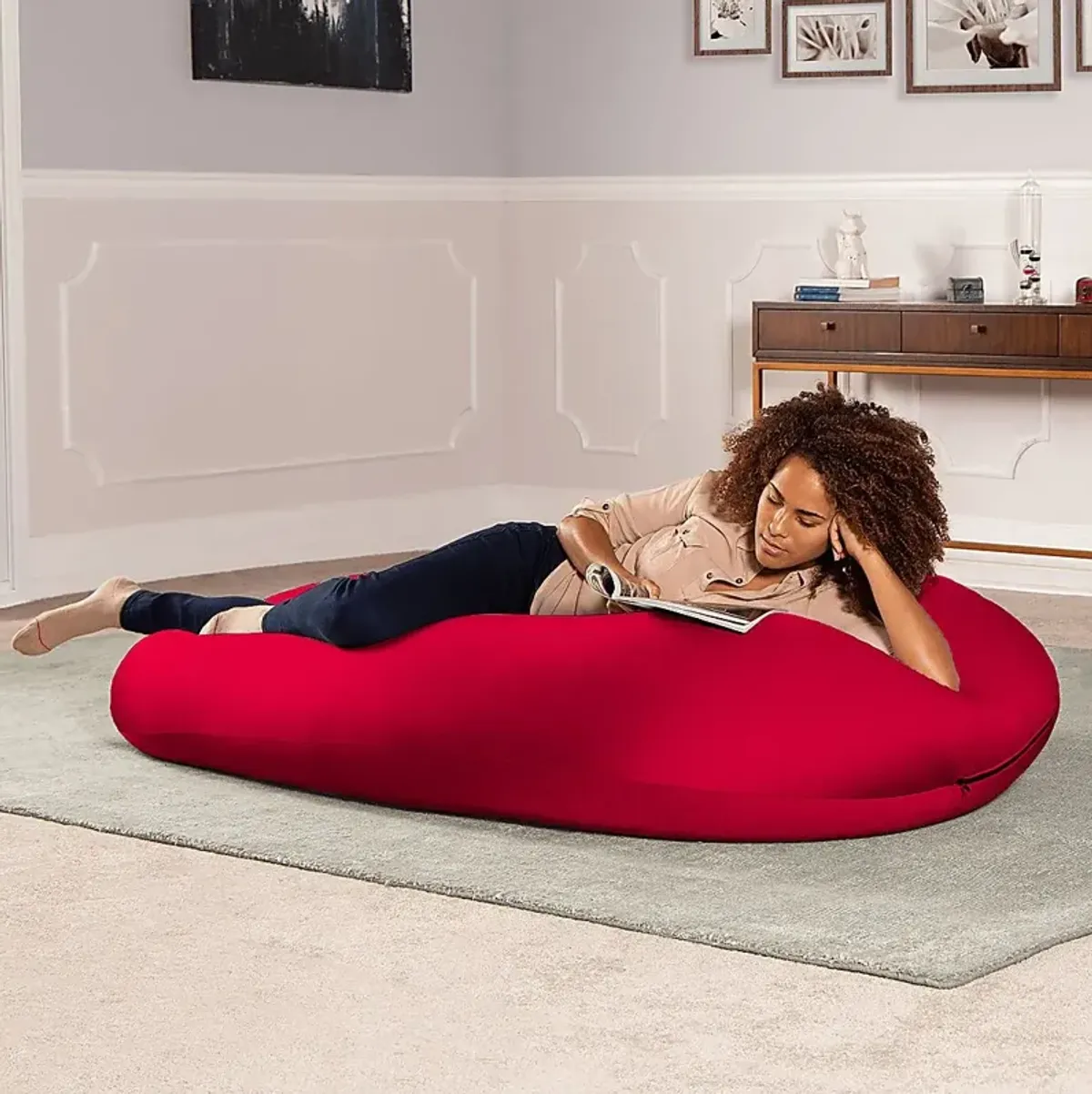 Kids Cloud Nest Large Red Bean Bag Chair