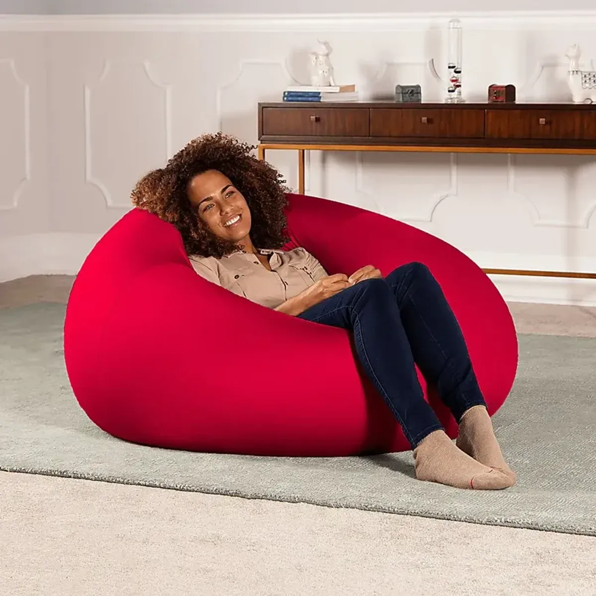 Kids Cloud Nest Large Red Bean Bag Chair