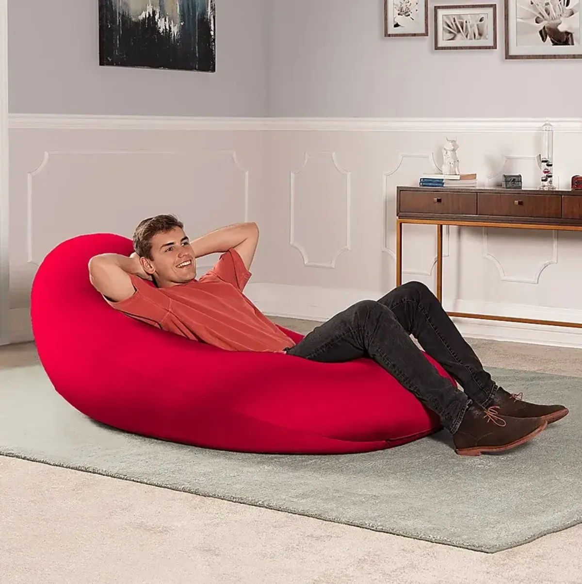 Kids Cloud Nest Large Red Bean Bag Chair