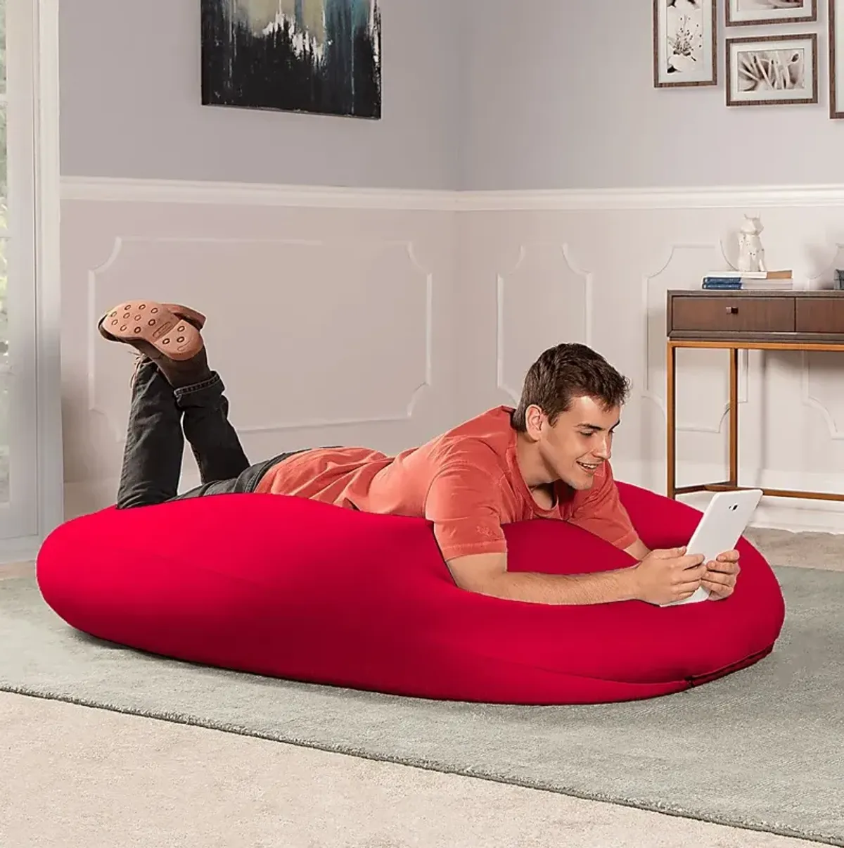 Kids Cloud Nest Large Red Bean Bag Chair