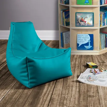 Kids Wilfy Turquoise Small Bean Bag Chair