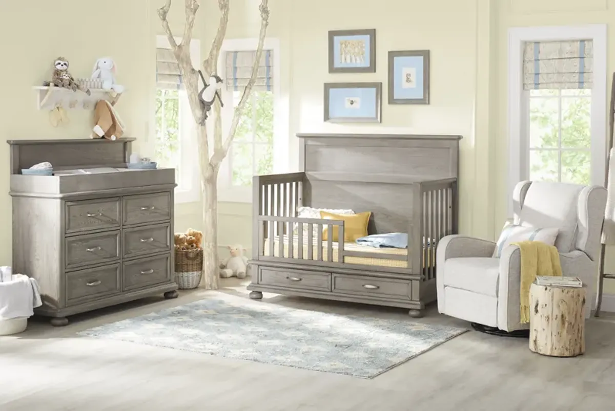 Kids Woodland Adventures Classic Gray Nursery with Toddler Rails