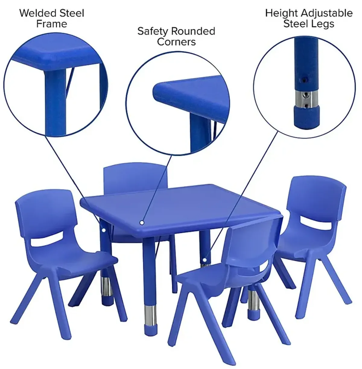 Kids Crayo Blue 5 Pc Toddler Table Set