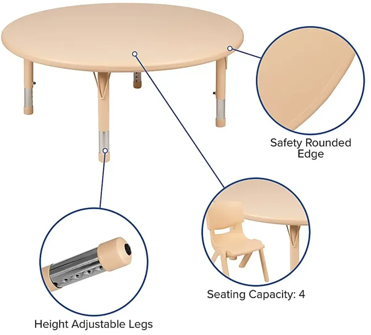 Kids Lugi Natural 5 Pc Toddler Table Set