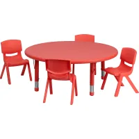 Kids Lugi Red 5 Pc Toddler Table Set