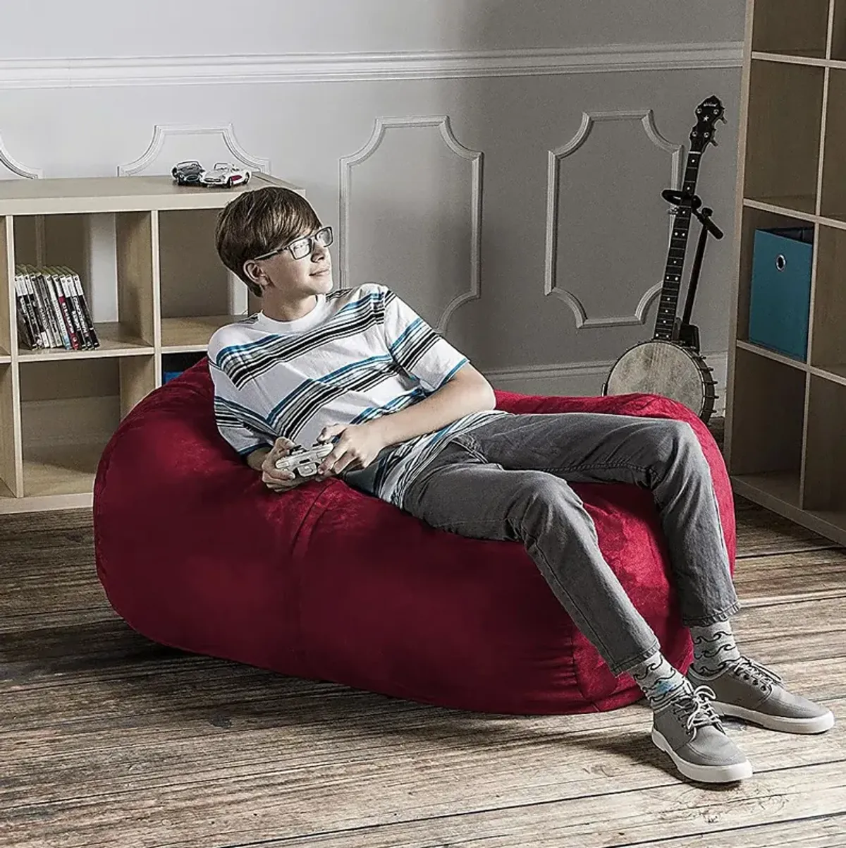 Kids Bexley Red Bean Bag Chair