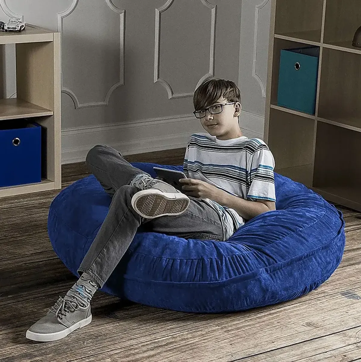 Kids Calix Blue Bean Bag Chair