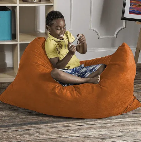 Kids Kiri Orange Small Bean Bag Chair and Floor Pillow