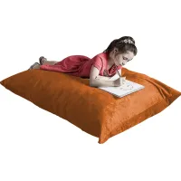 Kids Kiri Orange Small Bean Bag Chair and Floor Pillow