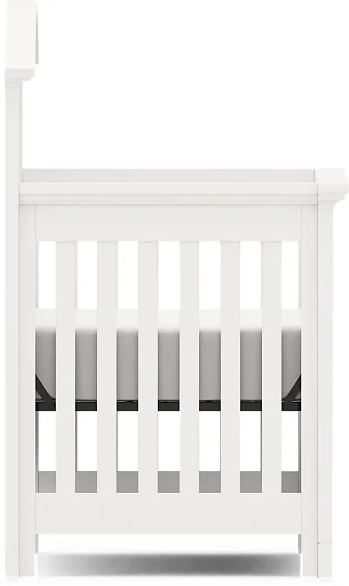 Kids Cottage Colors White 3 Pc Nursery with Toddler Rail