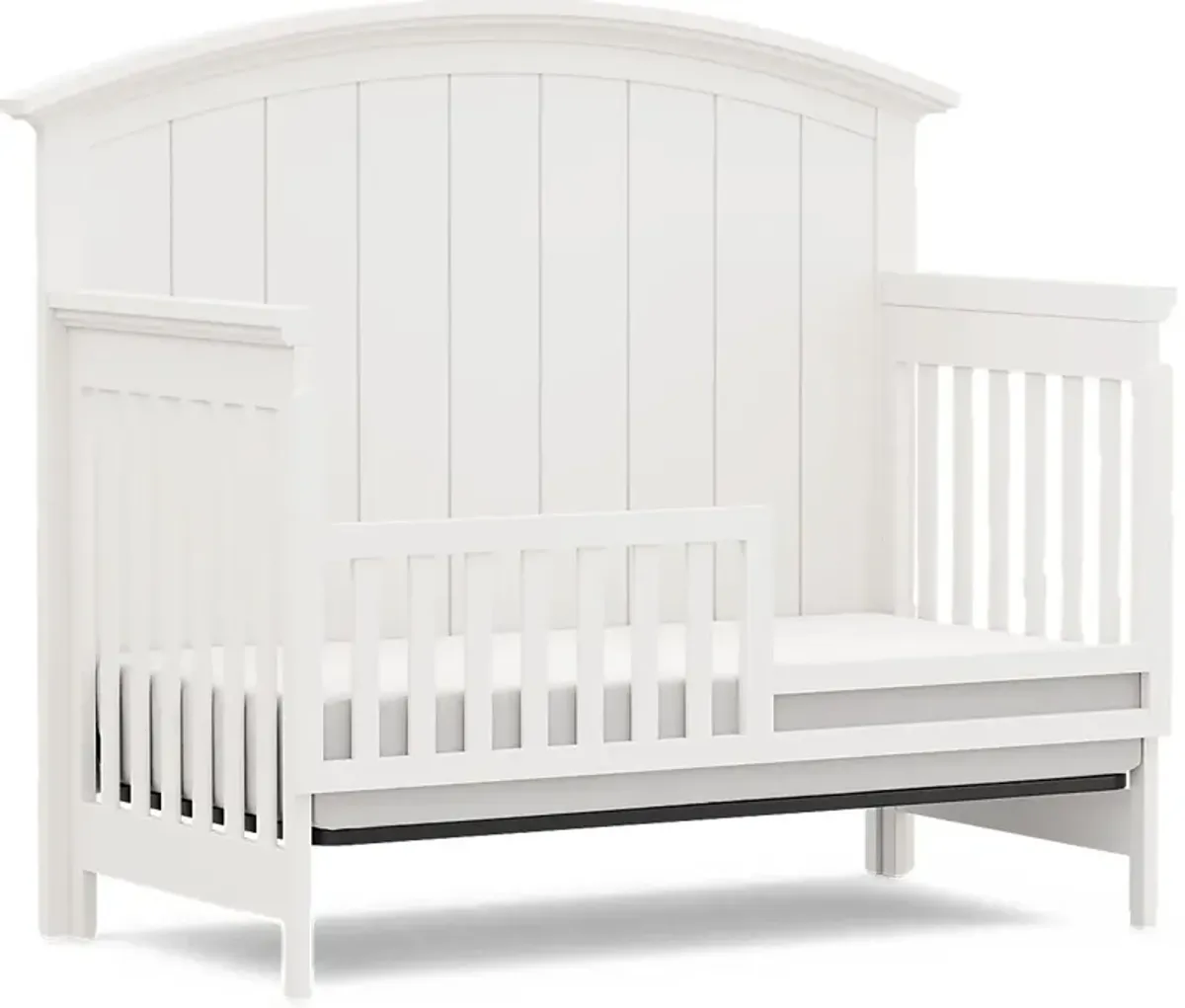 Kids Cottage Colors White 3 Pc Nursery with Toddler Rail