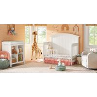 Kids Cottage Colors White 3 Pc Nursery with Toddler Rail