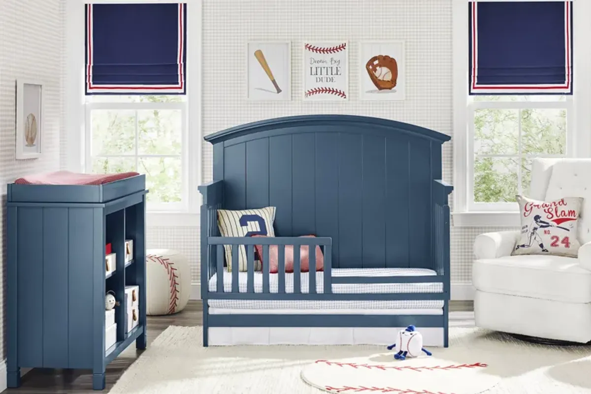 Kids Cottage Colors Navy Nursery with Toddler Rail