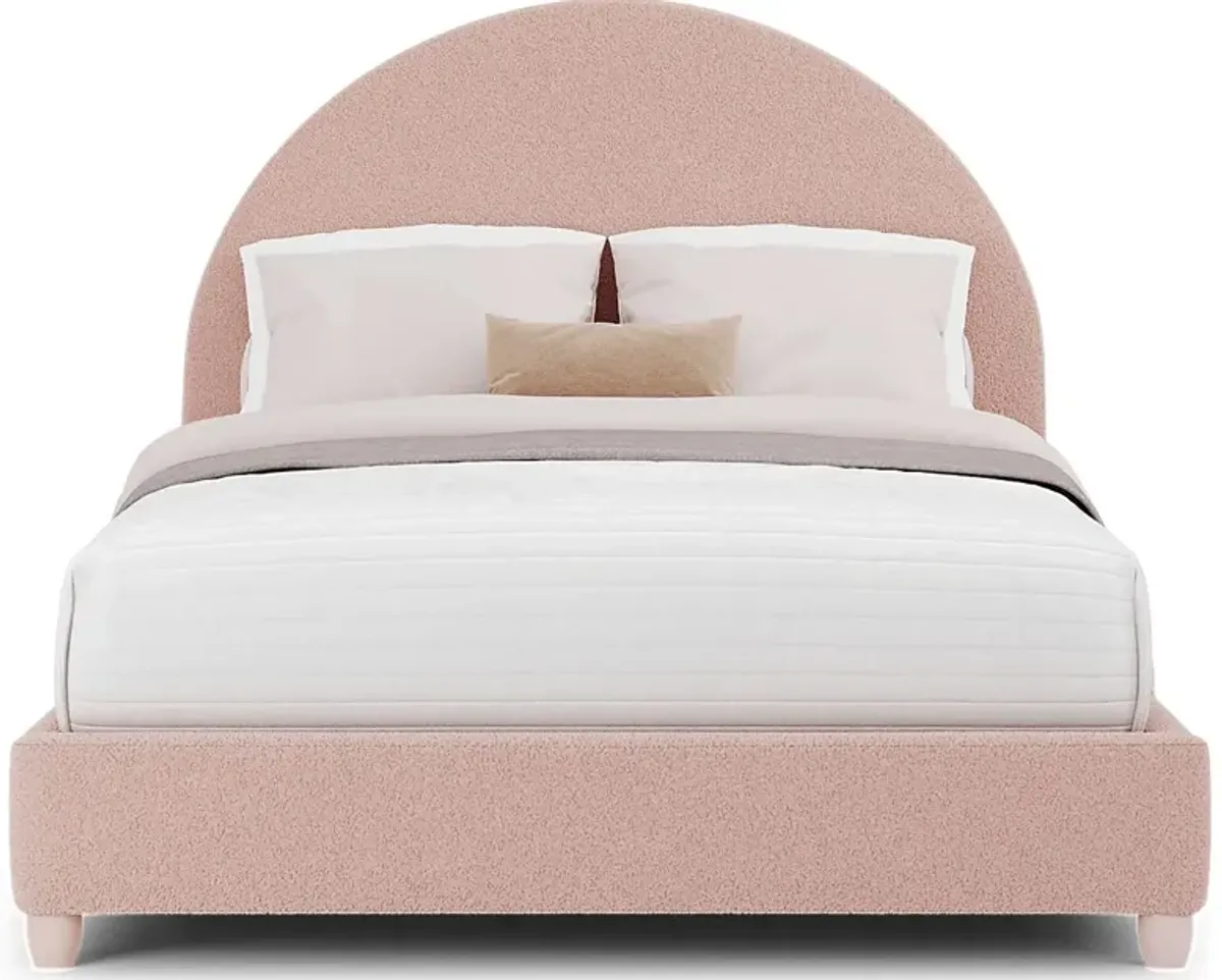 Kids Canyon Lake Ash Gray Bedroom with Moonstone Pink Full Upholstered Bed